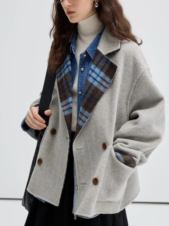 ダブルブレストリバーシブルコート