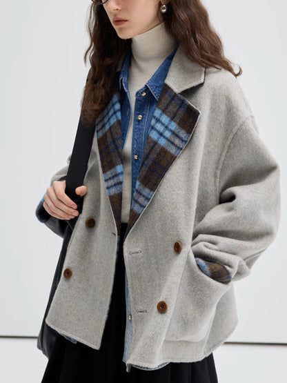 ダブルブレストリバーシブルコート