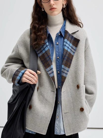 ダブルブレストリバーシブルコート