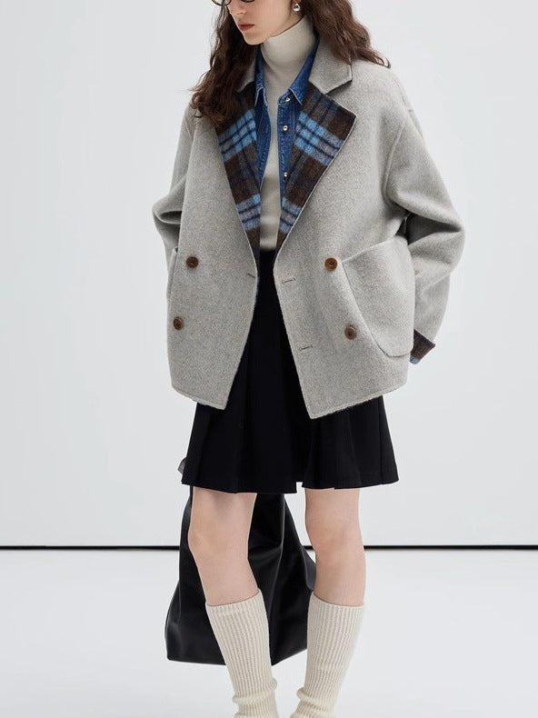 ダブルブレストリバーシブルコート