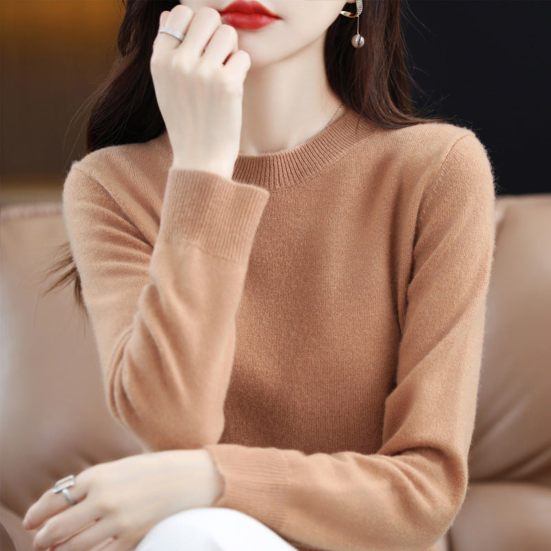 上質ウール クルーネックプルオーバーニット