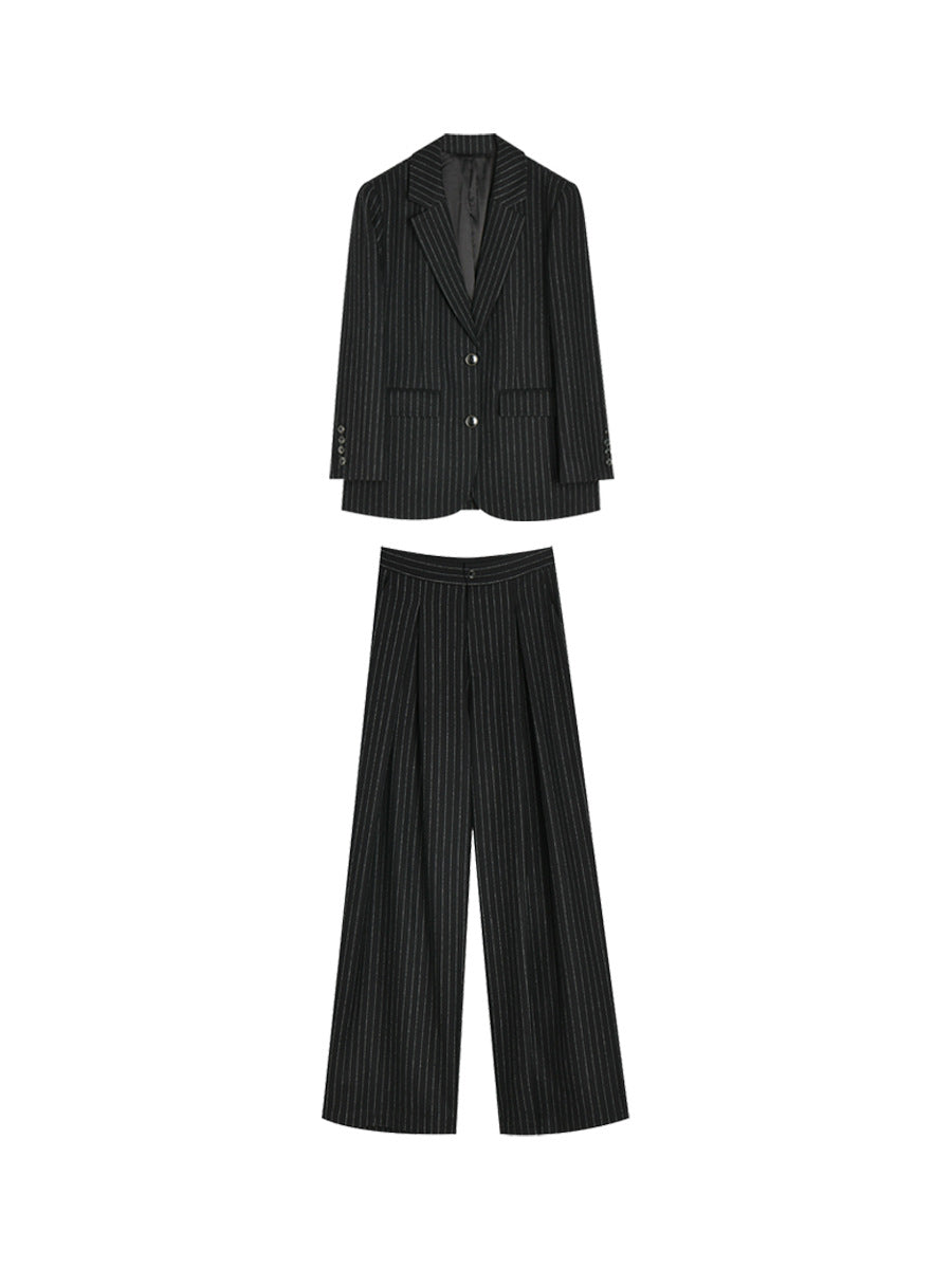 ストライプジャケット＆ワイドパンツ セットアップ