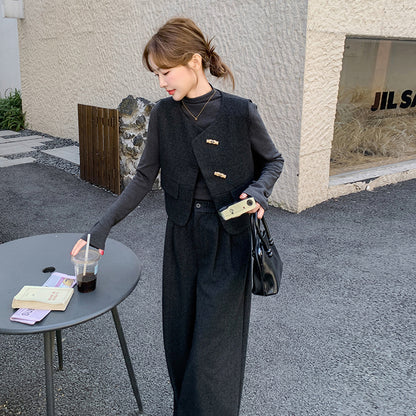 ツイードベスト＆ワイドパンツ セットアップ