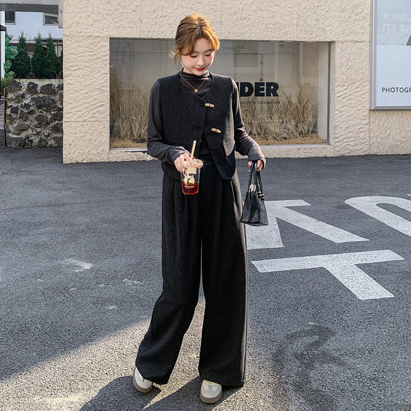 ツイードベスト＆ワイドパンツ セットアップ
