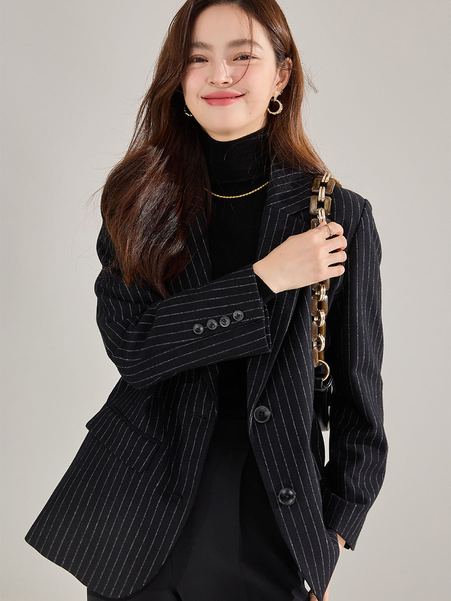 ストライプジャケット＆ワイドパンツ セットアップ